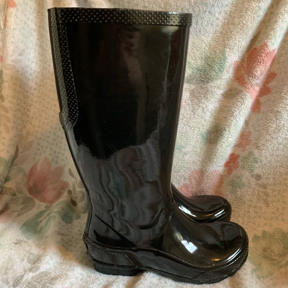 Crocs tall gloss stretch gore rubber boots 7